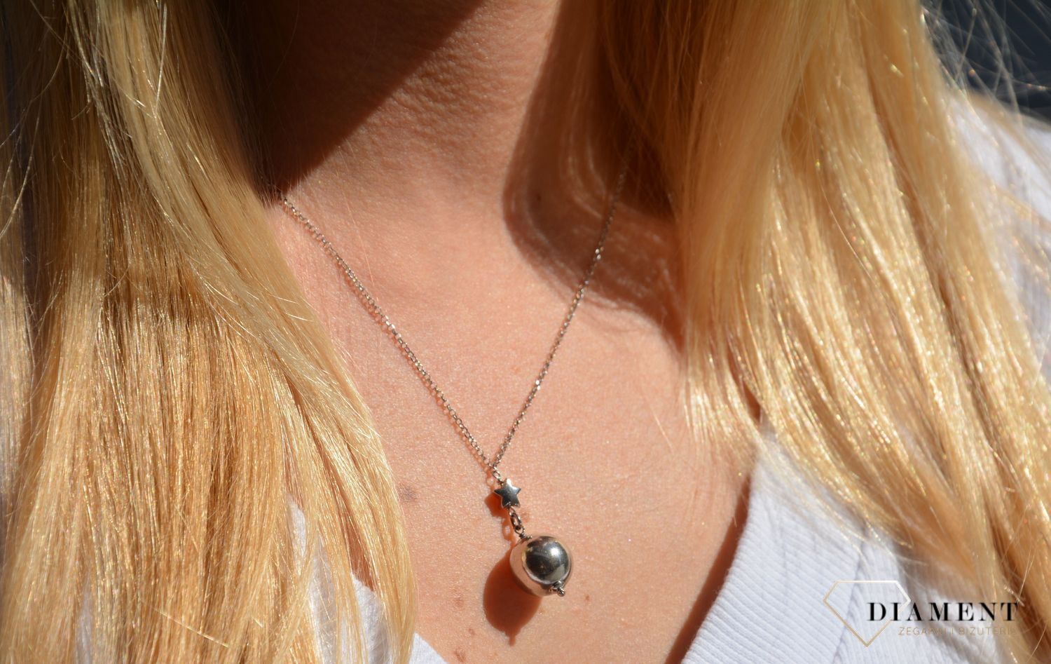 Naszyjnik srebrny kulka z gwiazdką Dall'Acqua C RM 21193 058.jpg